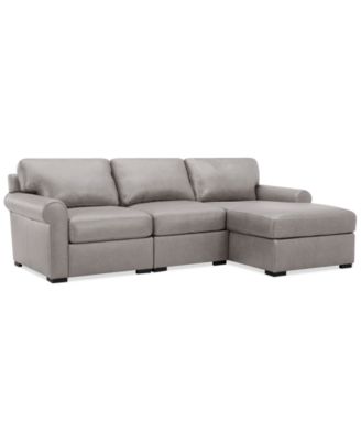 Radley Roll Arm 104" 3-Pc. Leather Sectional, Exclusively at Macy's