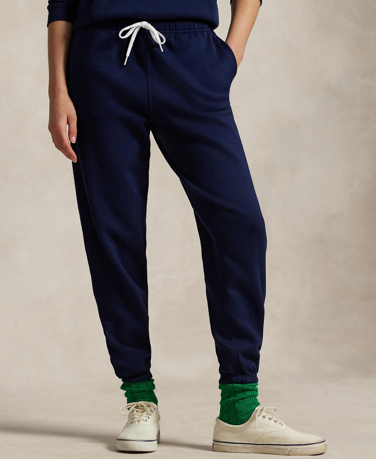 Polo Ralph Lauren Women's Fleece Athletic Sweatpants In Cruise Navy