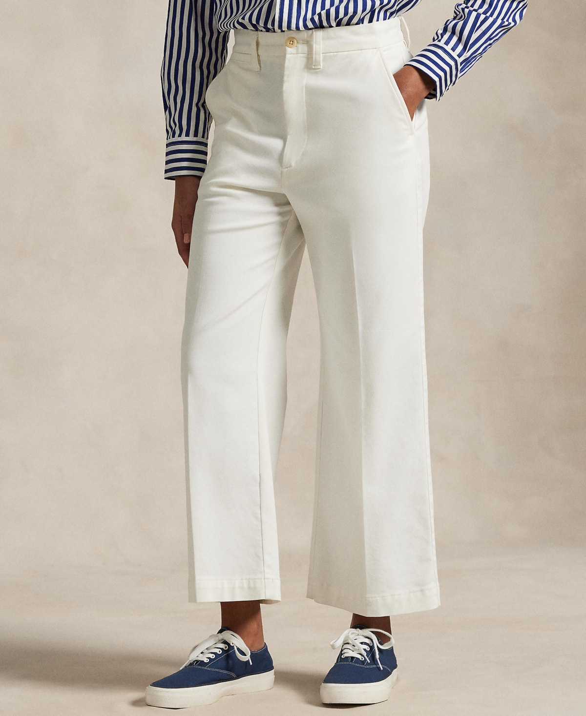 Polo Ralph Lauren Women's Chino Wide-leg Pants In Warm White
