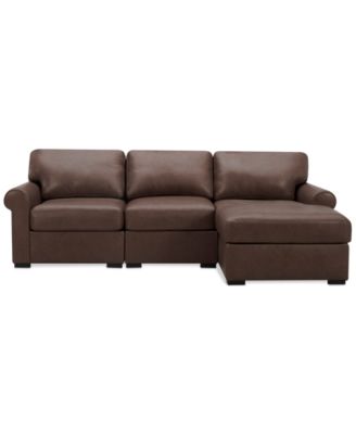 Radley Roll Arm 104" 3-Pc. Leather Sectional