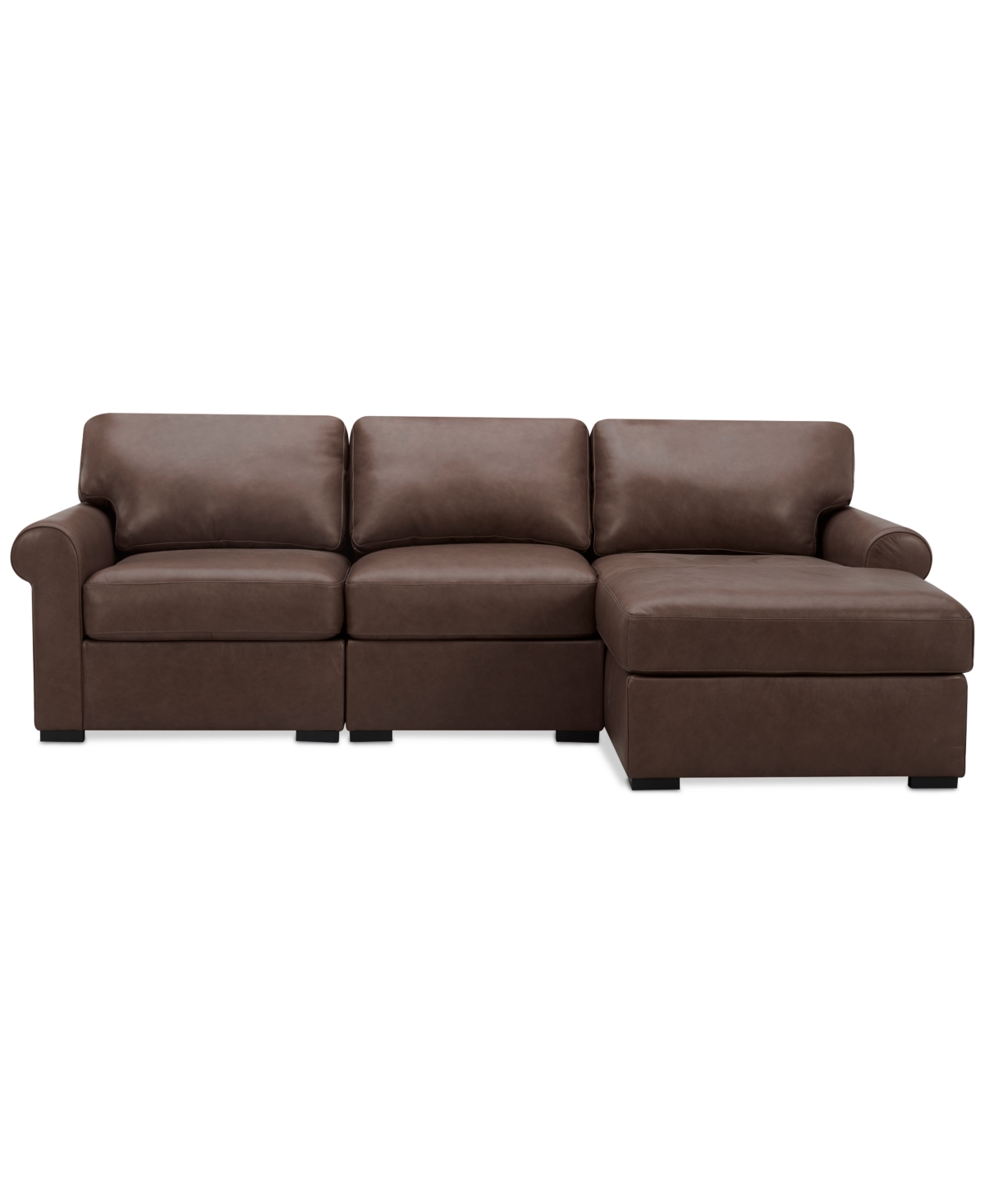 Macy's Radley Roll Arm 104" 3-pc. Leather Sectional, Exclusively At