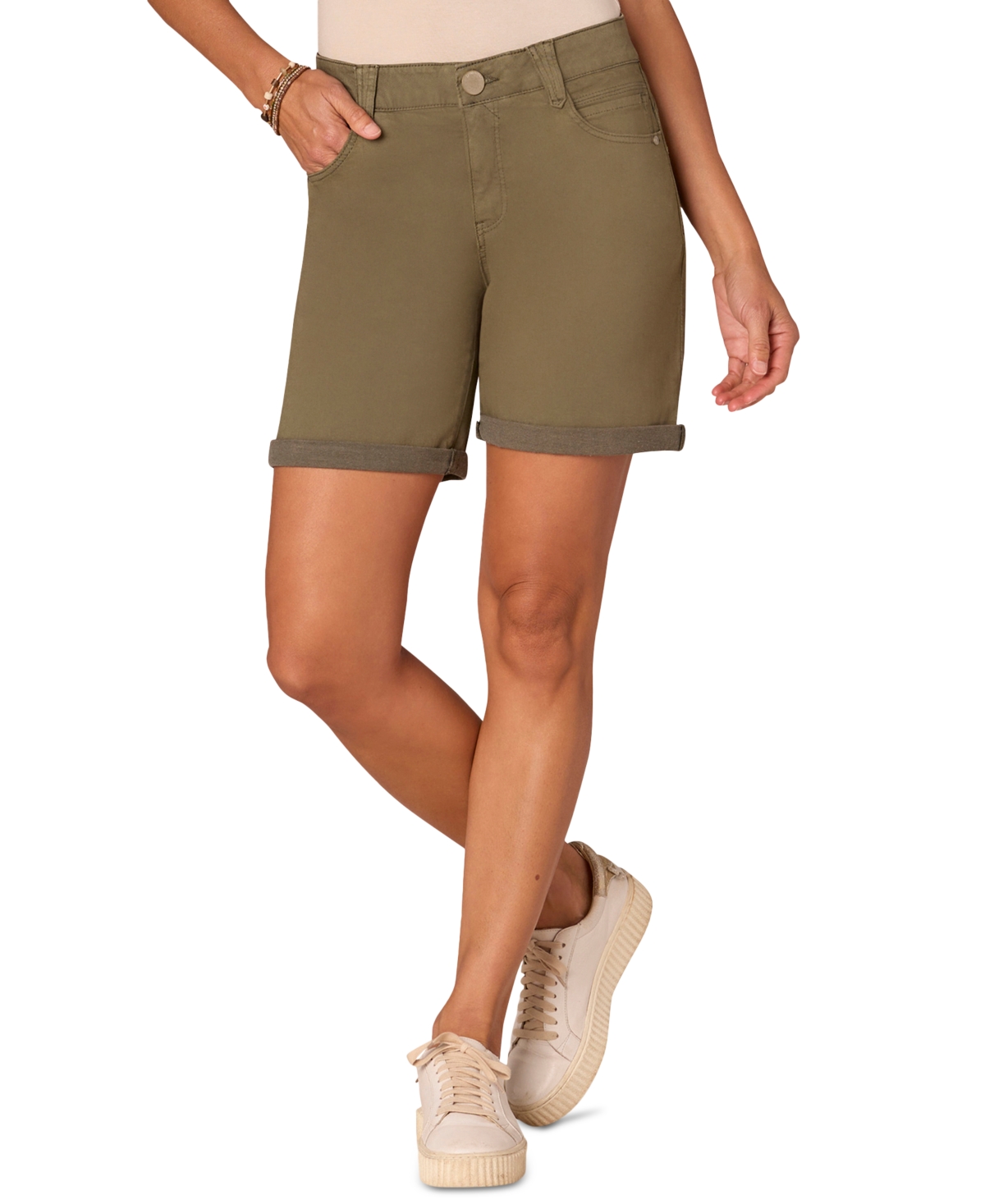 Democracy Petite "ab"solution Mid Rise Cuffed Shorts