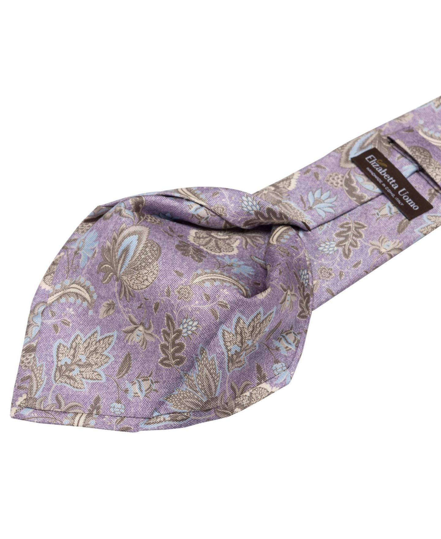 Мужские галстуки Elizabetta Medici - Printed Silk Tie for Men, цвет: Лавандовый — фото 6