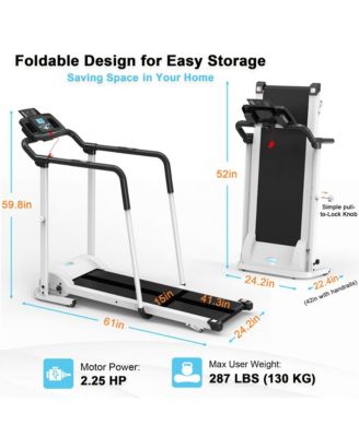 Advanced Rehab Treadmill with 2.25 Horsepower Motor and Bluetooth Kinomap for Workout Sessions, Exercise, and Active Recovery, White