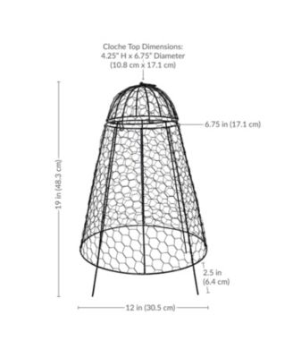 Chicken Wire Plant Protector Cage - Garden Cloche with Removable Cover - 6 Pack - Protects from Rabbits and Animals