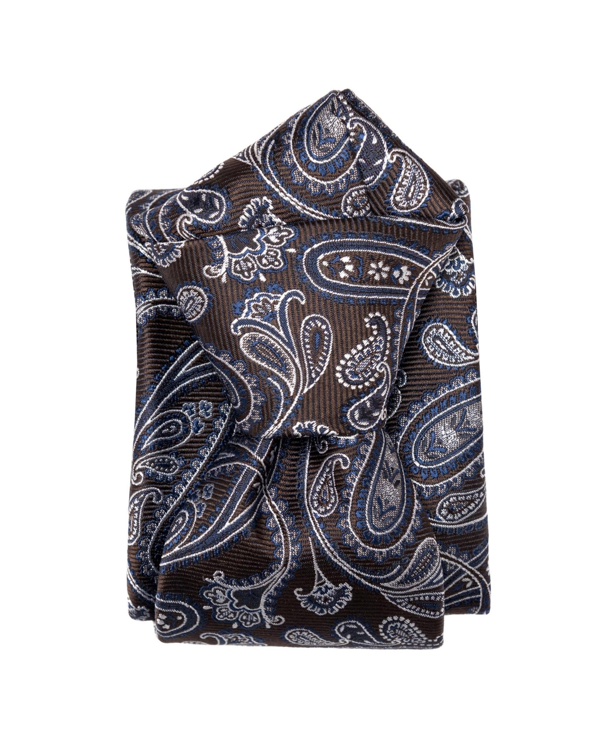 Big & Tall Palermo - Silk Jacquard Tie for Men - Brown