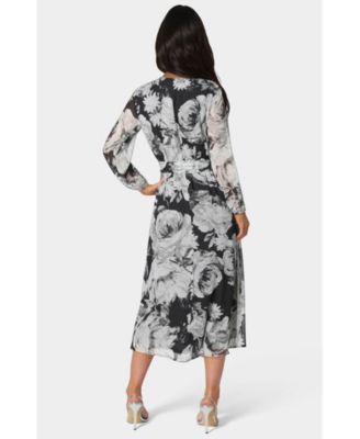 Women's Print Wrap Midi Dress