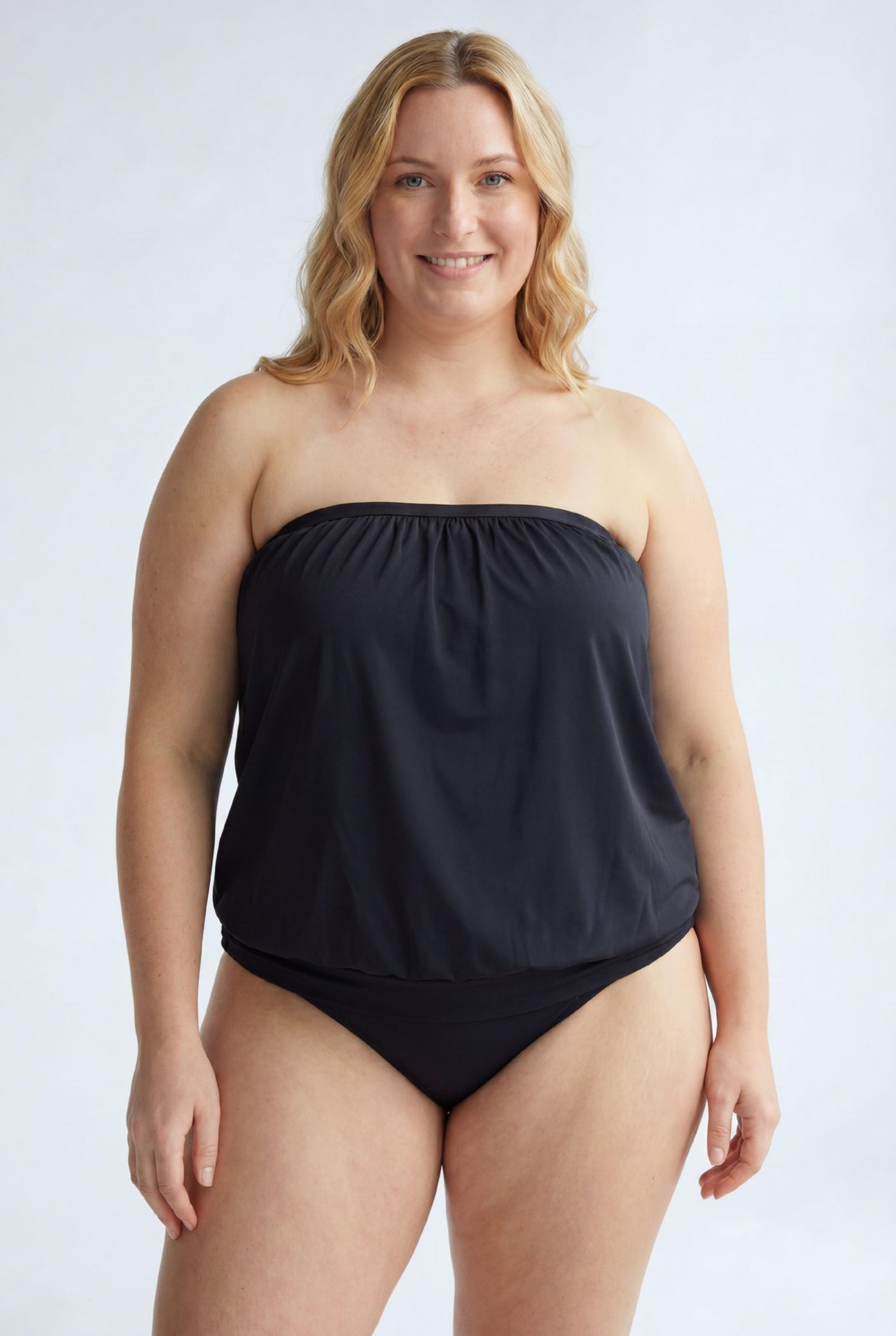Women's Bandeau Blouson Tankini Top