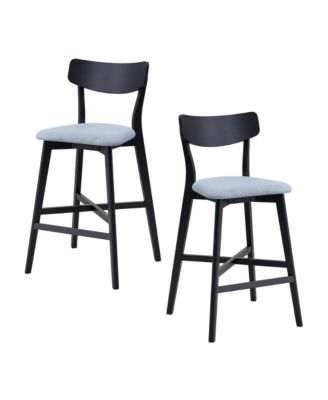 Set of 2 28.5 Inch Solid Wood Kitchen Island Chairs for Home, Bar, or Pub- Bar Stools
