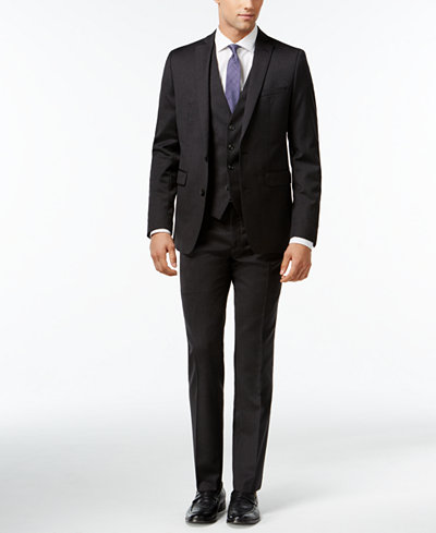 Bar III Charcoal Solid Extra Slim-Fit Suit Separates