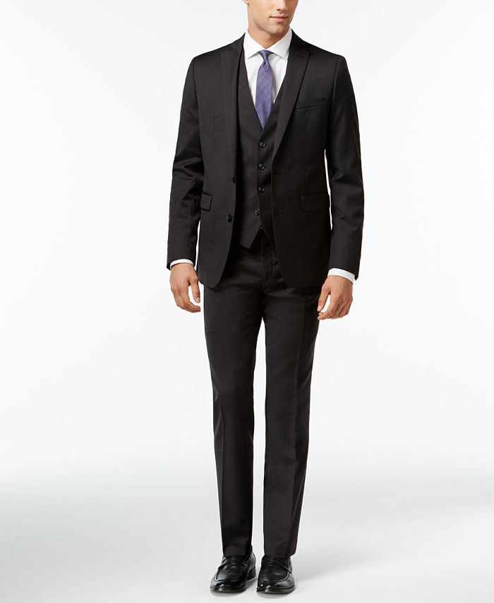 Bar III - Charcoal Solid Extra Slim-Fit Suit Separates