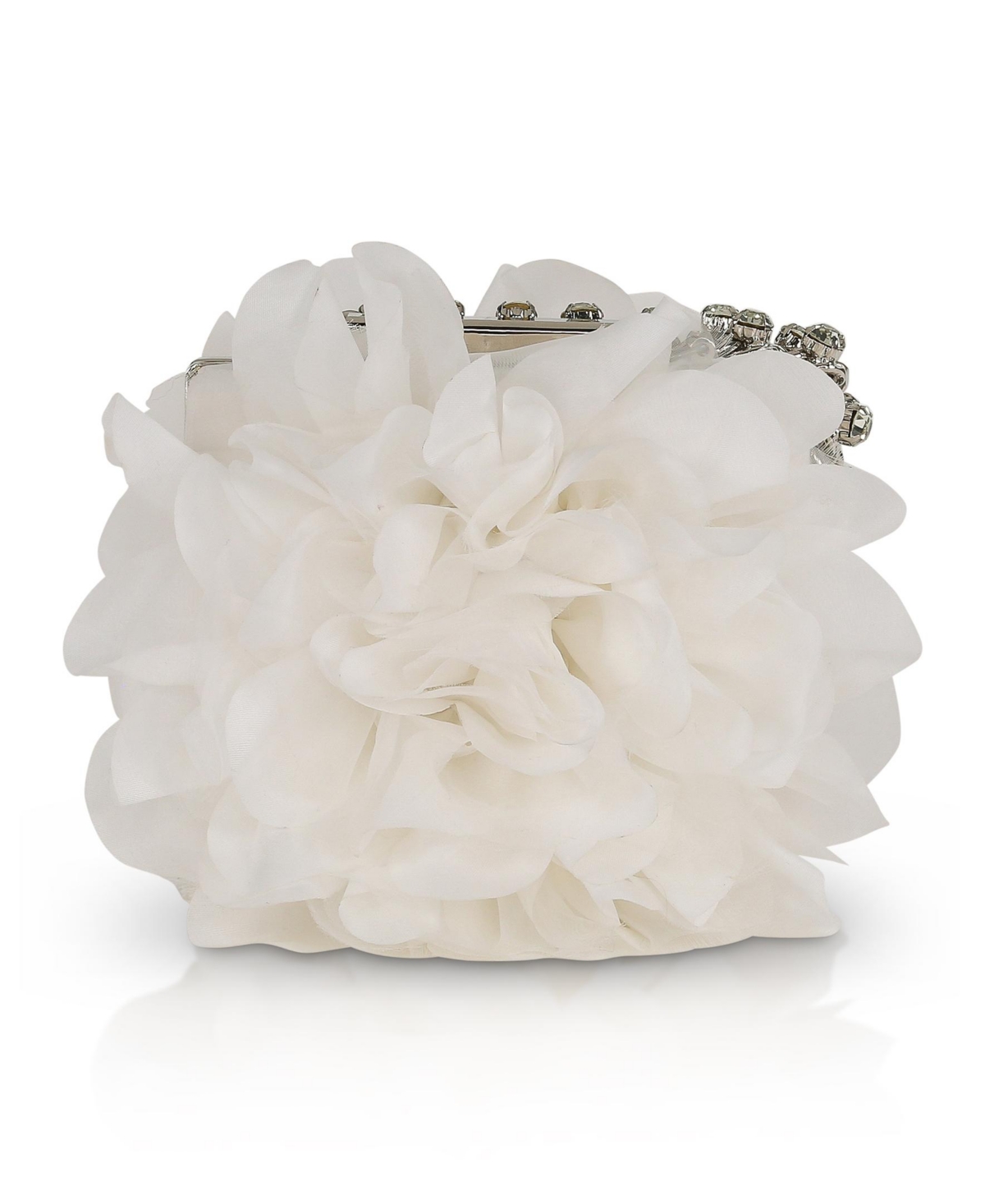 Woman's Natasha Floral Lift Clasp Box Clutch - White