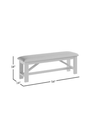 Kona Grove Distressed Rustic Solid Wood 54"" Upholstered Trestle Dining Bench