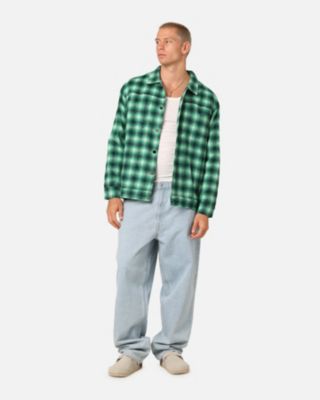 Men's Darby Plaid Shacket- Dark Green, S