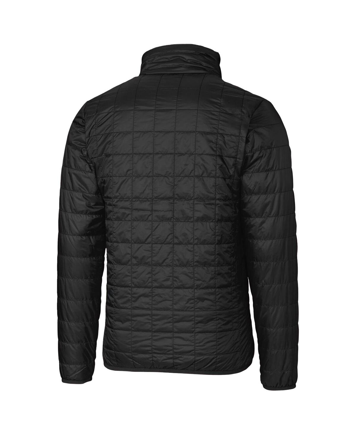 CUTTER & BUCK BLACK VIRGINIA TECH HOKIES PRIMARY TEAM LOGO RAINIER PRIMALOFT ECO INSULATED FULL-ZIP PUFFER JACKET 