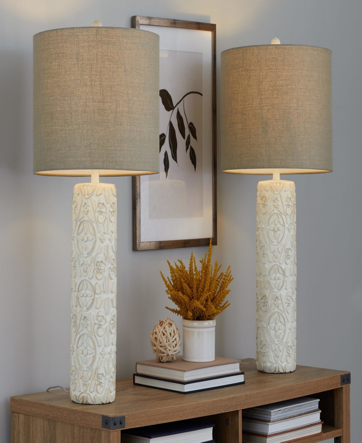Lumisource Charlotte 30" Polyresin Table Lamp, Set Of 2 In White,brown