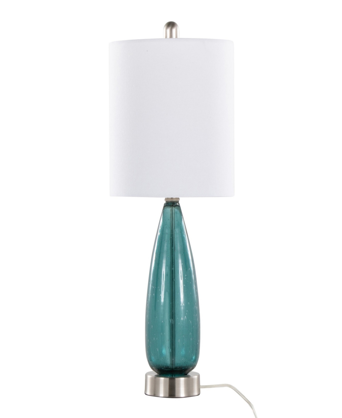 Lumisource Bottega 22" Glass Table Lamp, Set Of 2 In Sapphire Blue,white,silver
