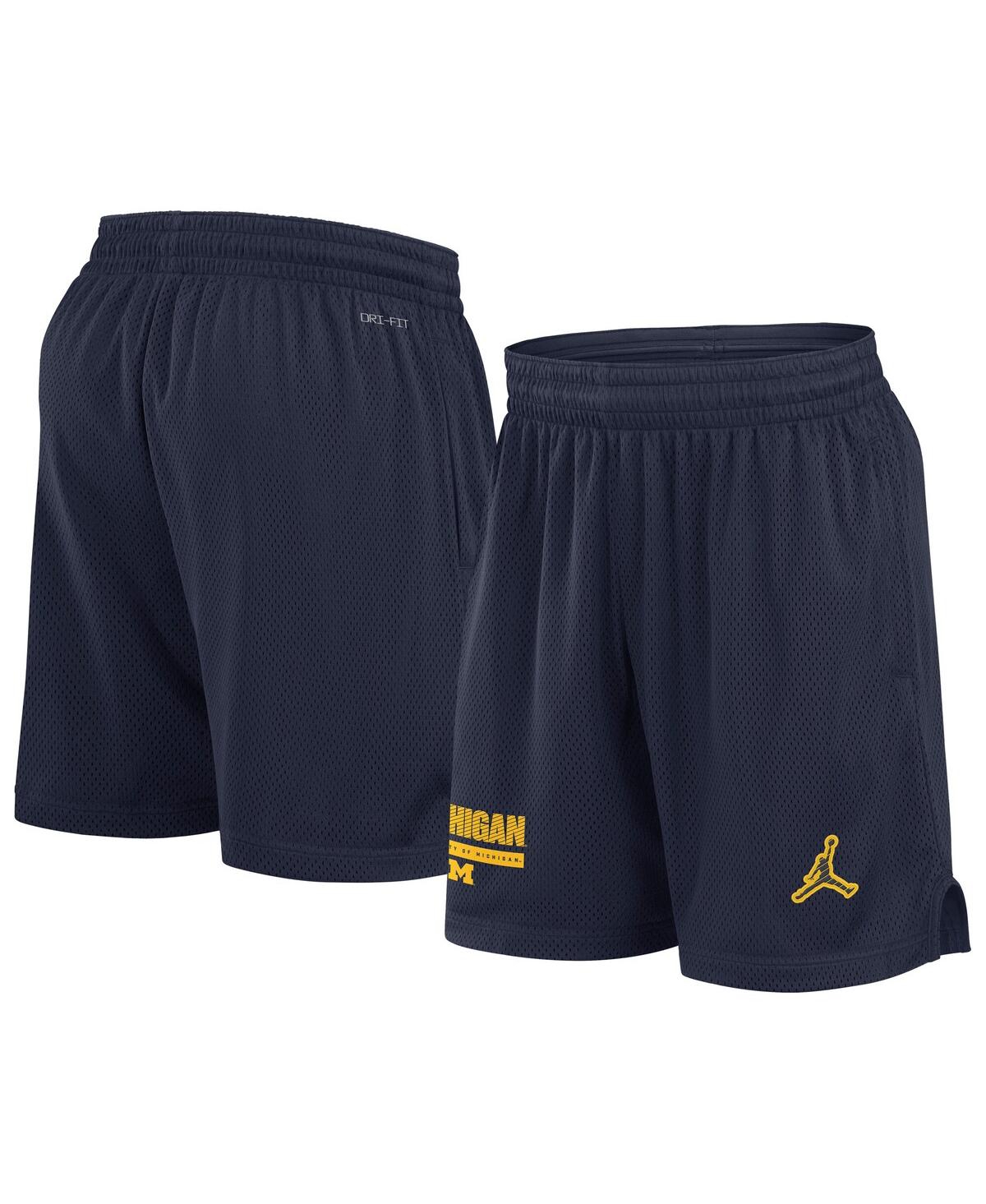 JORDAN MEN'S NAVY MICHIGAN WOLVERINES 2024 SIDELINE PERFORMANCE MESH SHORTS 