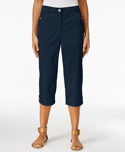Karen Scott Petite Twill Capri Pants - Pants & Capris - Women - Macy's