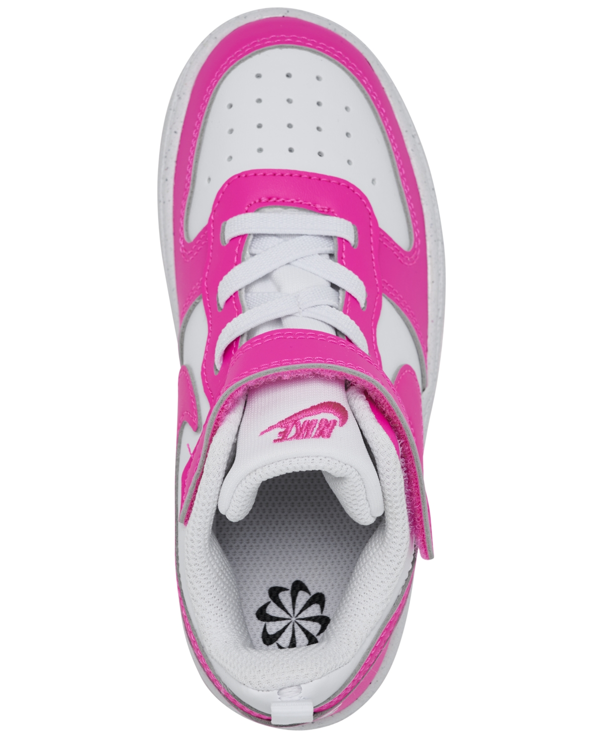 Nike Toddler Girls Court Borough Low Recraft Fastening Strap Casual Sneakers From Finish Line In White,pink
