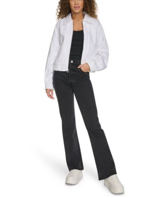 Women's Western Zip-Front Denim Bomber Jacket