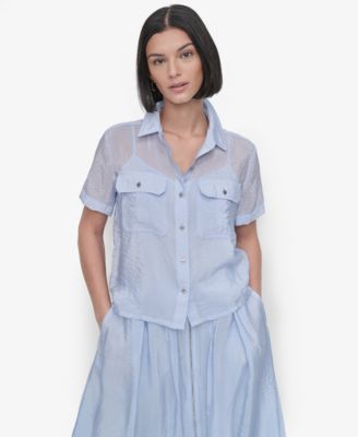 Women's Short-Sleeve Button-Front Tech Shirt