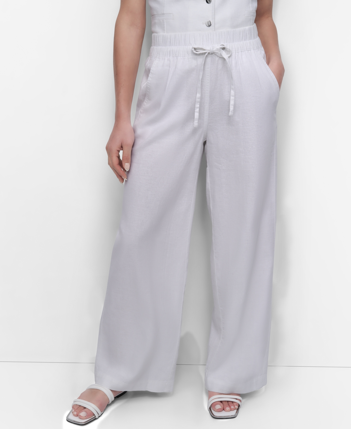 Women's Wide-Leg Pull-On Pants - White