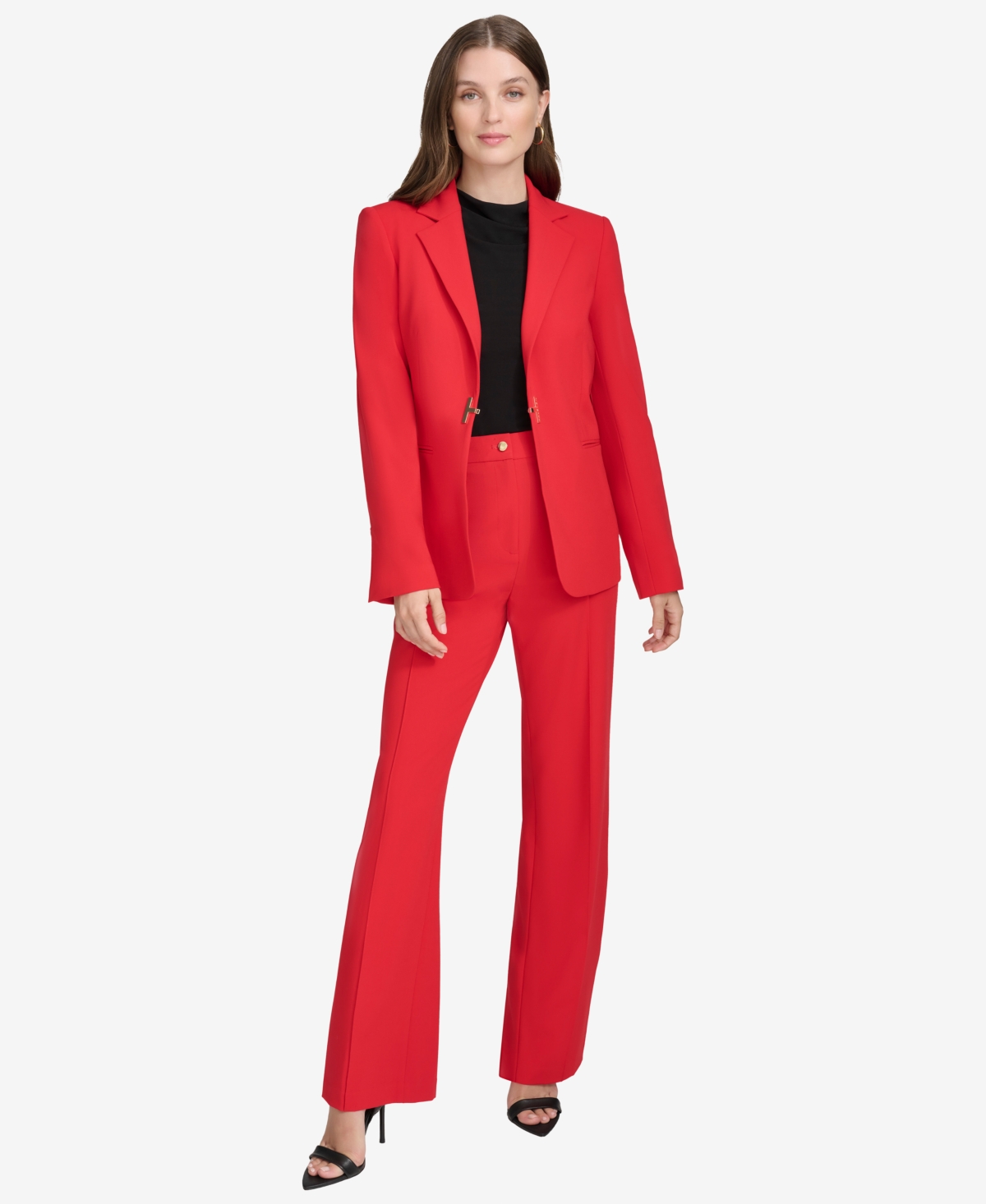 HALSTON WOMEN'S LOGO-CLASP NOTCH-LAPEL BLAZER 