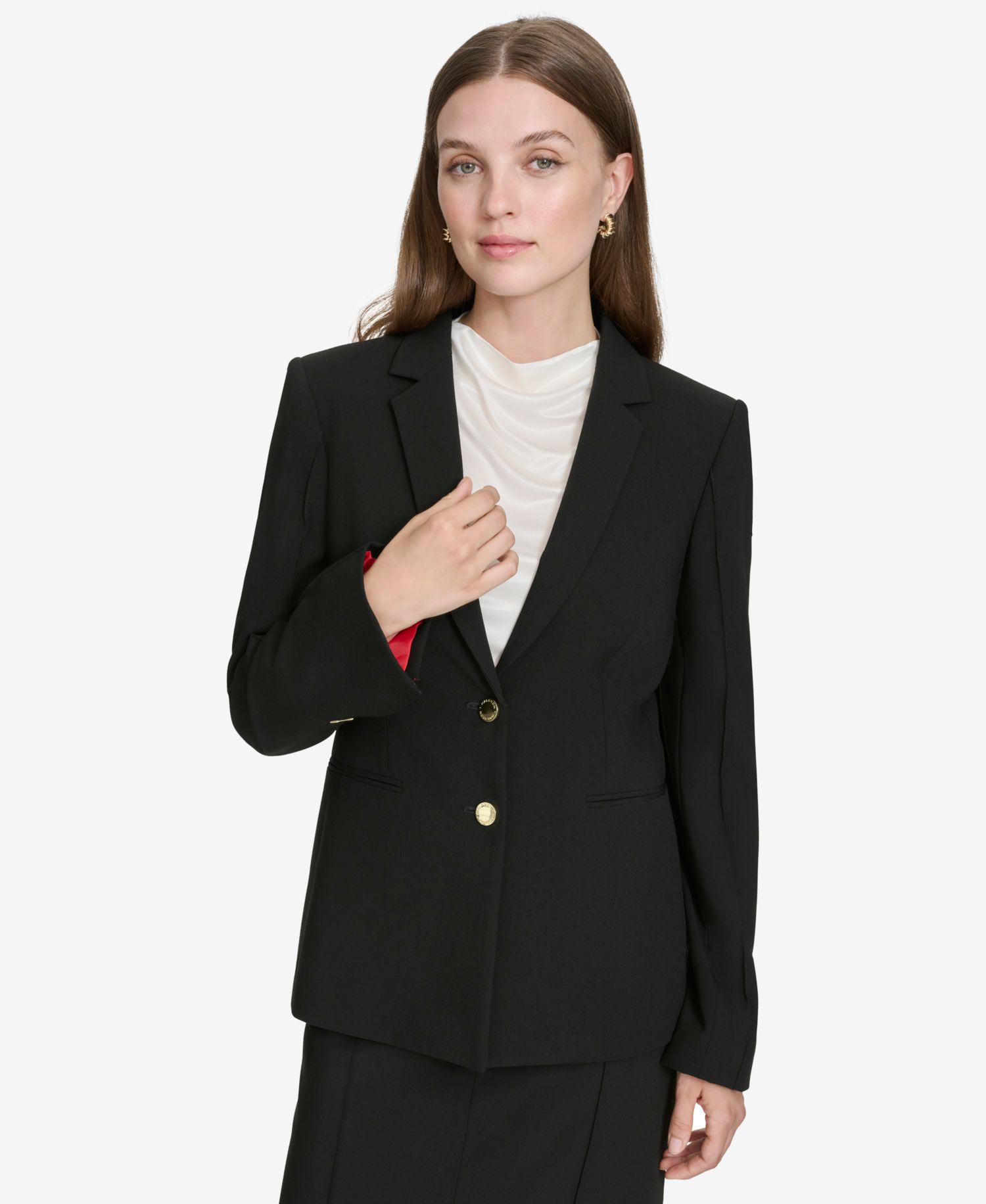 Women's Contrast-Lined Two-Button Blazer