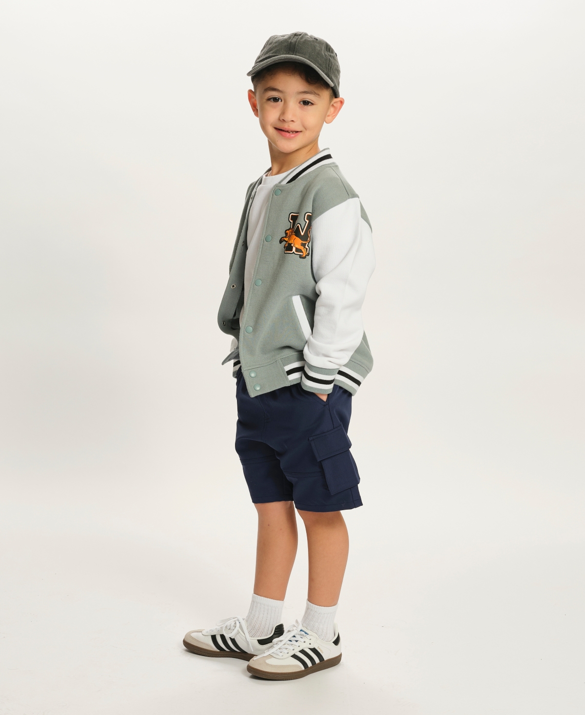 Sovereign Code Little And Big Boys Color Blocked Varsity Jacket In Slate