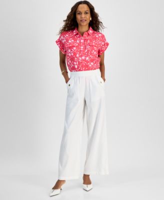 I.N.C. International Concepts - Petite Wide-Leg Pull-On Pants
