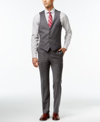 Bar III Mid-Gray Pindot Slim-Fit Suit Separates 