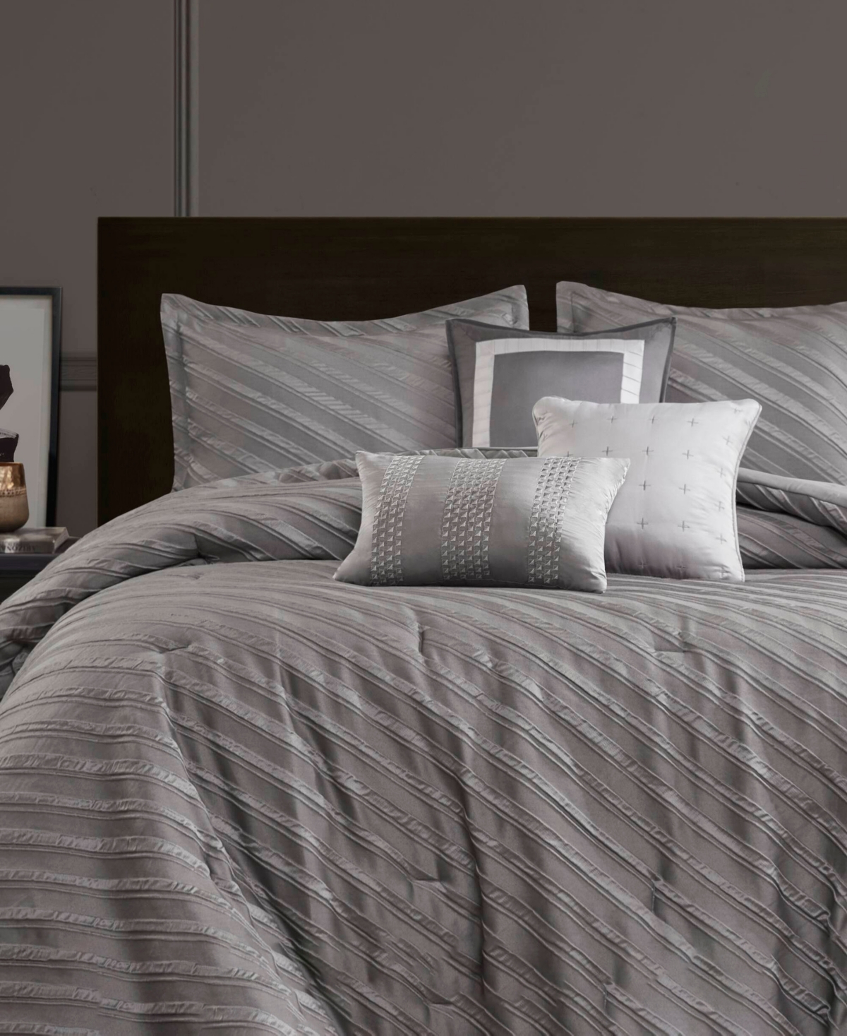 Madison Park Riva Jacquard 7-pc. Comforter Set, California King In Gray