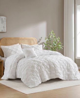 Bailey Diamond Pucker Woven 4-Pc. Comforter Set, King/California King