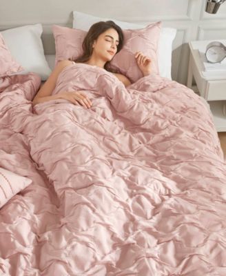 Bailey Diamond Pucker Woven 4-Pc. Comforter Set, Full/Queen