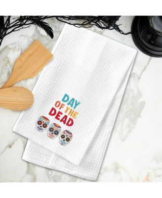 Skull Trio Flour Sack Cotton Halloween Dishtowel
