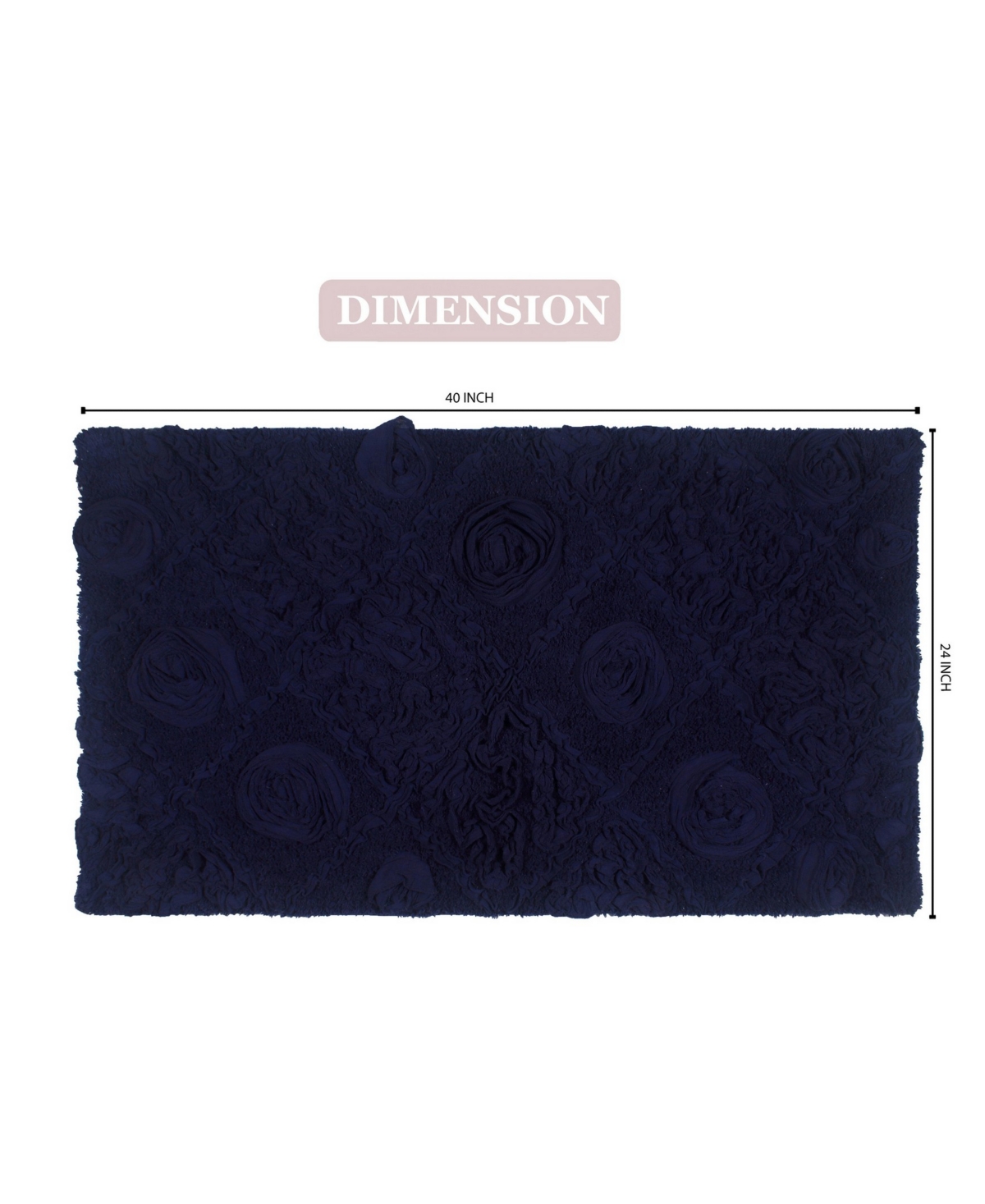 Home Weavers Modesto Bath Rug, 24" X 40" In Navy Blue