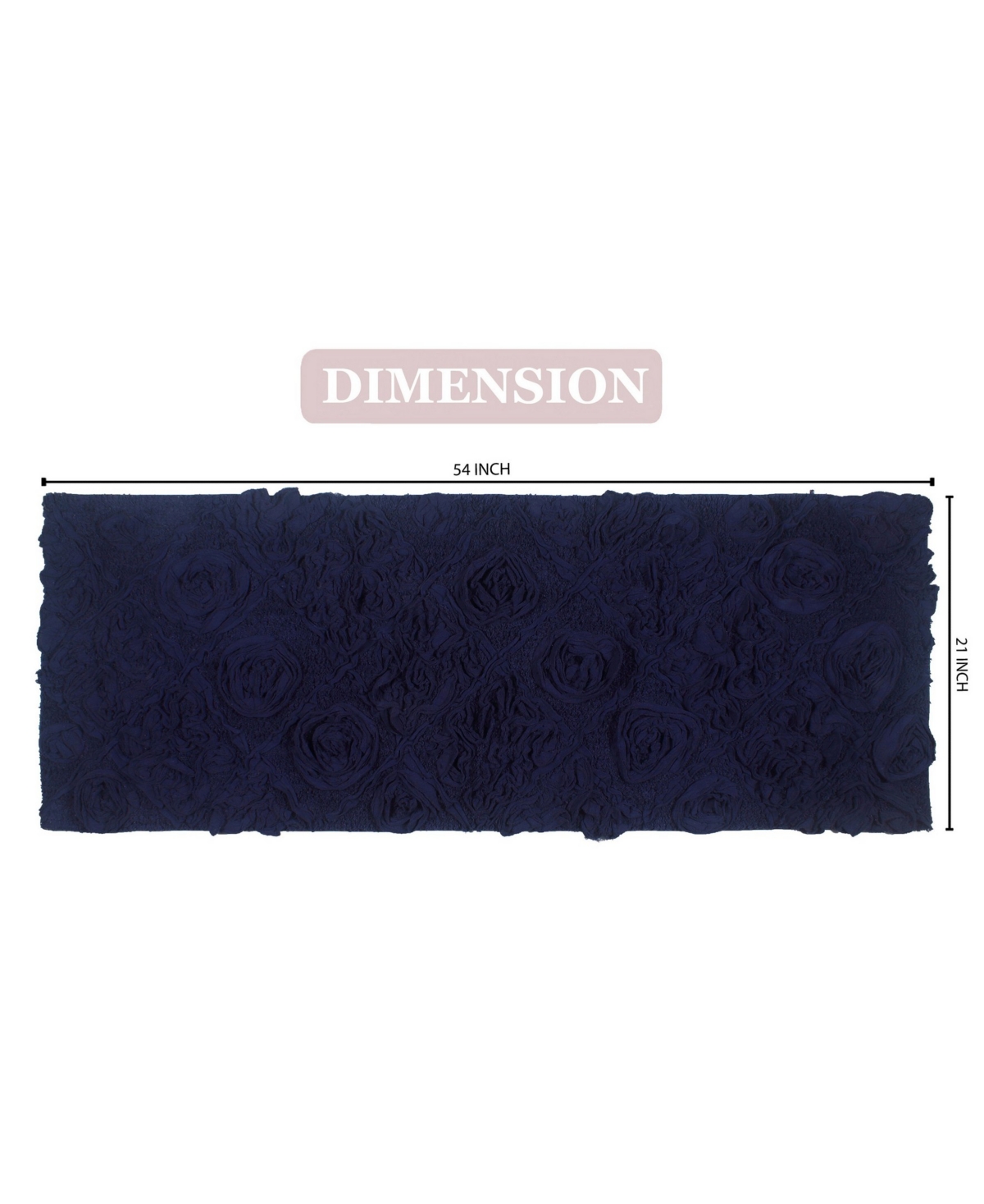 Home Weavers Modesto Bath Rug, 21" X 54" In Navy Blue