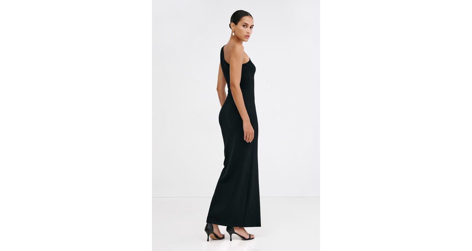 Women's Elora Off-Shoulder Column Dress with Thigh-High Slit