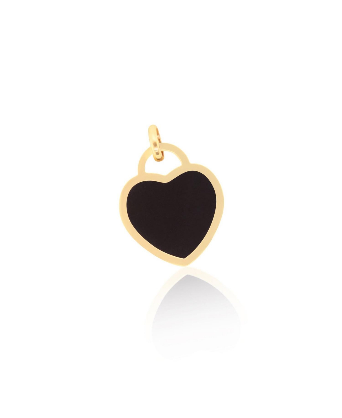 Onyx Heart Padlock Charm - 14k yellow gold 1 onyx heart