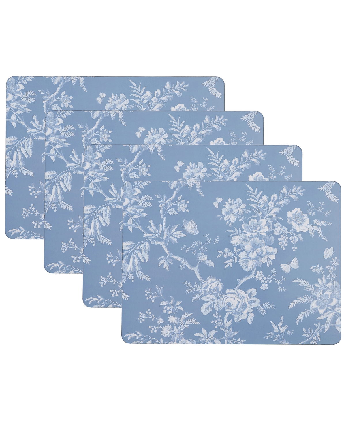 Laura Ashley Walled Garden Cork Placemats Set Of 4, 16" X 12" In Walled Garden