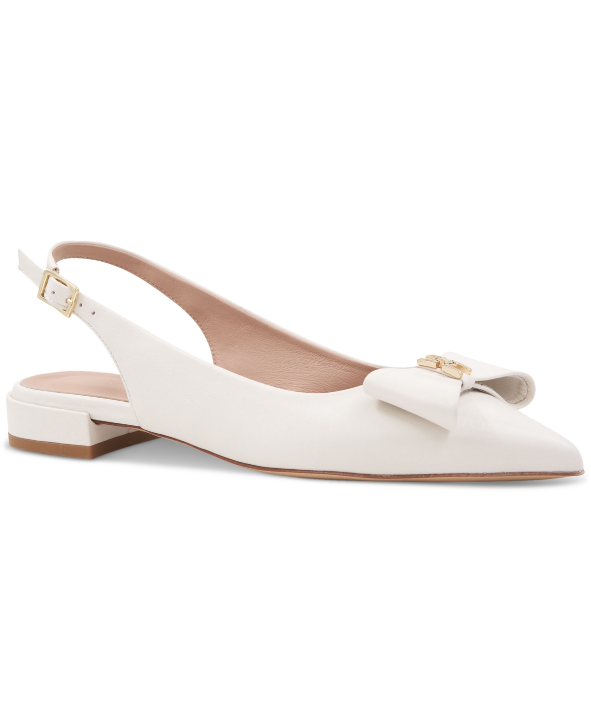 Bruno Magli Bella Pointed Toe Slingback Flat In Bone