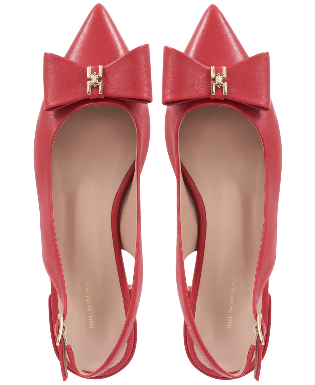 Bruno Magli Bella Pointed Toe Slingback Flat In Red