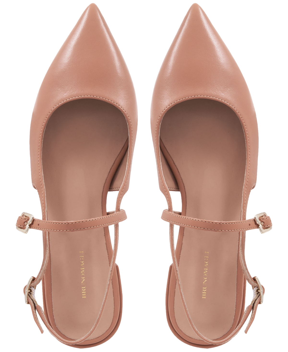 Bruno Magli Martina Slingback Mary Jane Pointed Toe Flat In Tan