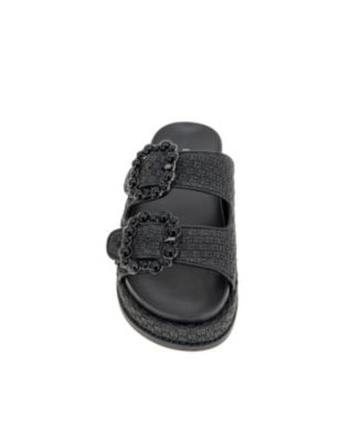 Women's Bexxi Double Buckle Raffia Footbed Sandals