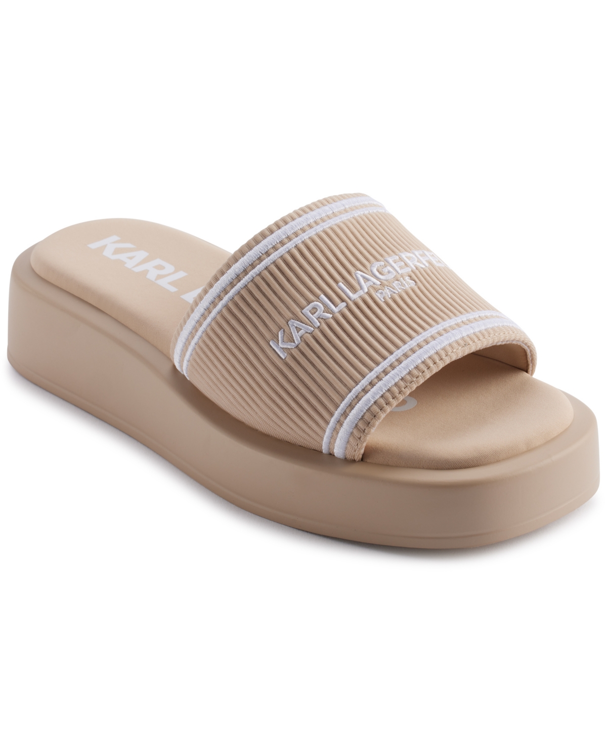 Karl Lagerfeld Ohare Platform Slide Sandal In Dusty Nude