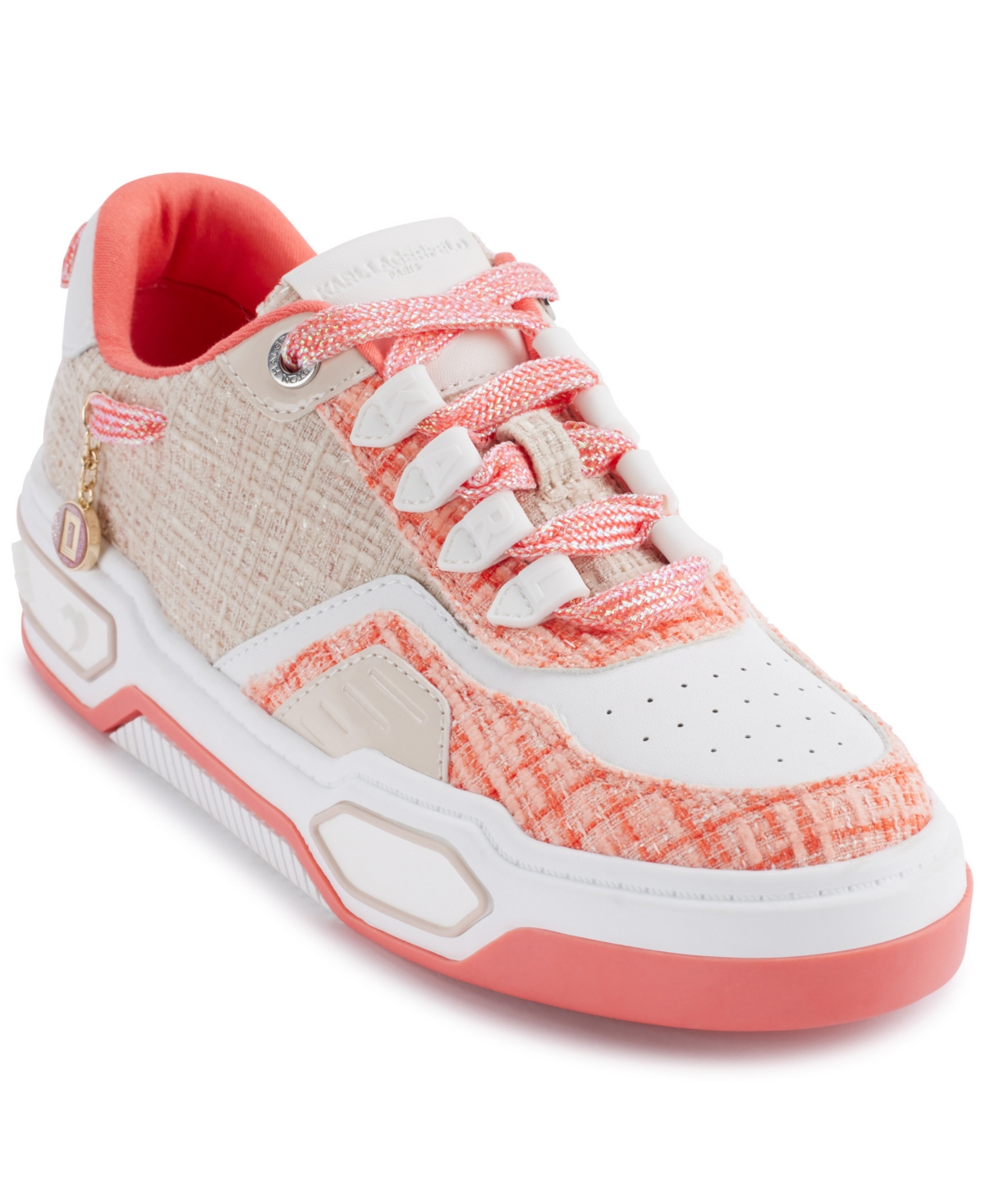Karl Lagerfeld Charna Lace Up Sneaker In Nude
