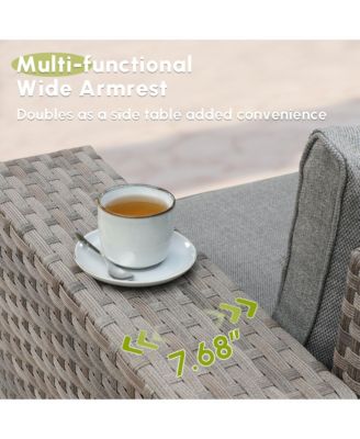 Patio Furniture Set,12 Pieces Outdoor Sectional Sofa Couch Set,Patio Conversation Set with Modular Wicker Deep Seat Chairs,Comfy Cushions,Side