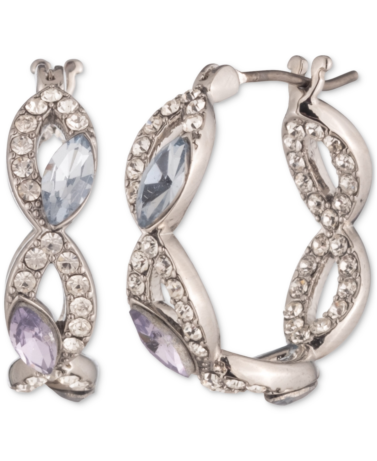 Givenchy Small Mixed Crystal Openwork Hoop Earrings, 0.68" In Multi