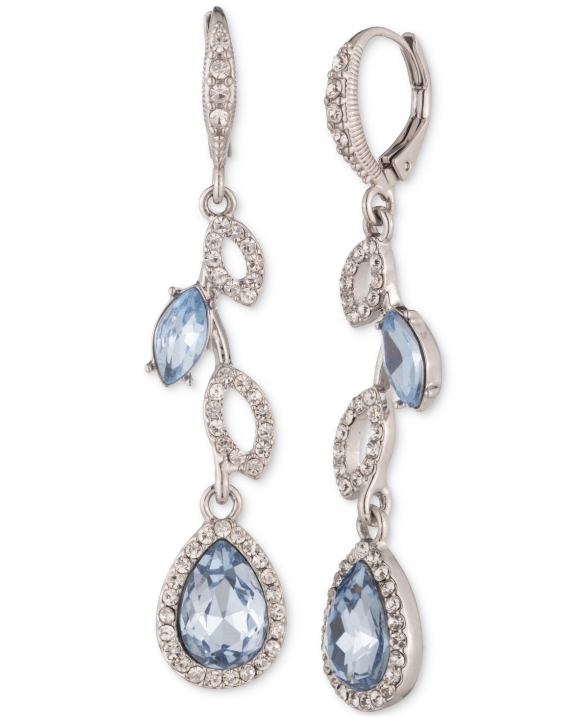 Givenchy Mixed Crystal Vine Linear Drop Earrings In Lt,paspink